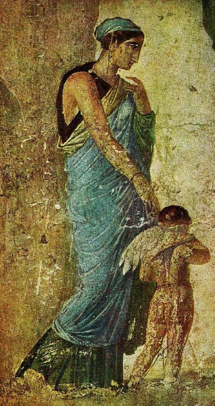unknow artist romersk vaggmalning me3d kvinna i grekisk drakt oil painting image